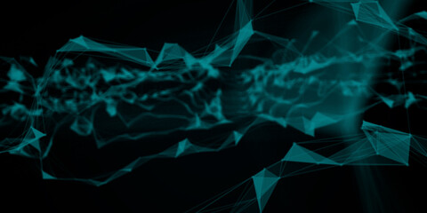 Abstract beautiful geometric background. Abstract plexus futuristic, polygonal space with a dark background. Plexus fantasy. Abstract technology