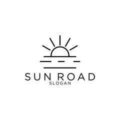 sun road with road logo inspiration