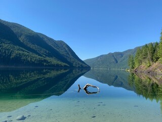Gorgeous reflections in a calm, clear lake