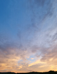 Vanilla sky and evening countryside