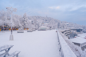 Winter snow scene in Lushan 5A Scenic Area, Jiujiang City, Jiangxi Province