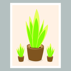 Abstract plant art image for wall decoration. Suitable for living room wall decoration. Vector illustration
