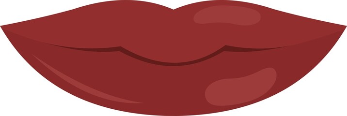 Vector illustration of a sensual red woman's mouth and lips