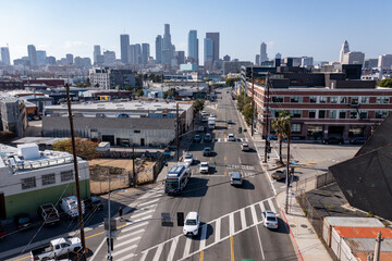 Los Angeles Art District Aerial Photo Downtown LA Mid Day 4 Street