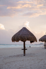 Maxico, cancun. sunset seaside 