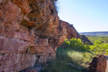 Red rock wall along the walking trail , Keep River National Park , West Australia.