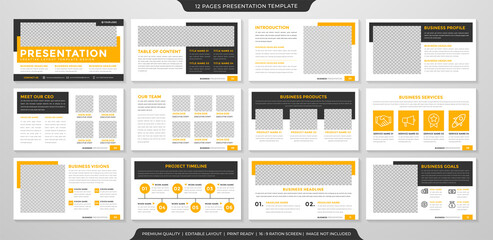 Fototapeta na wymiar minimalist presentation template with clean style use for business annual report and infographic 