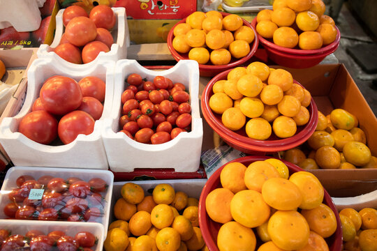 각종 과일 사진, 감,귤, 석류, 딸기, 청포도, 사과