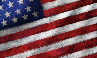 American Flag Hand Drawn Wallpaper Background