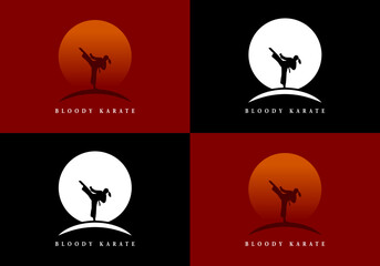 Karate silhouette logo, suitable for a karate college symbol.