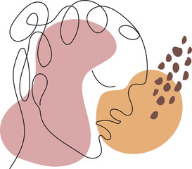 Collection of woman background set with color.Editable vector illustration for website, invitation,postcard and sticker