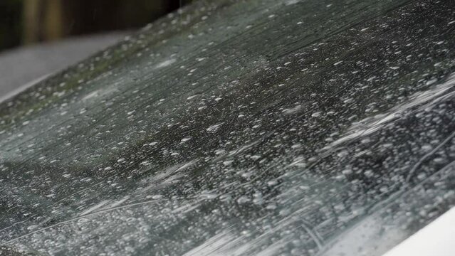 drops of water on a car window