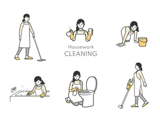 Poster 掃除をする女性セット © hitomi miyahara