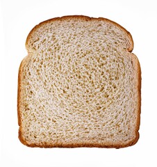 A slice of brown bread with cereals isolated on a white background. Pan. Organic. Snack. Lunch. Nutrition. Loaf. Bakery. Carbohydrates. Baked.