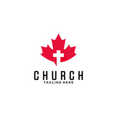 Canada Church logo icon vector illustration concept