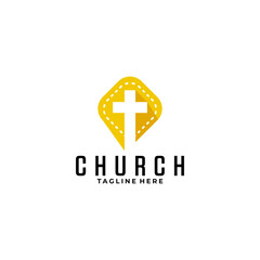 Church logo icon vector illustration concept
