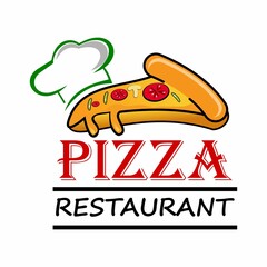 Pizaa restaurant logo template illustration