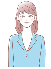 スーツ姿の若い女性