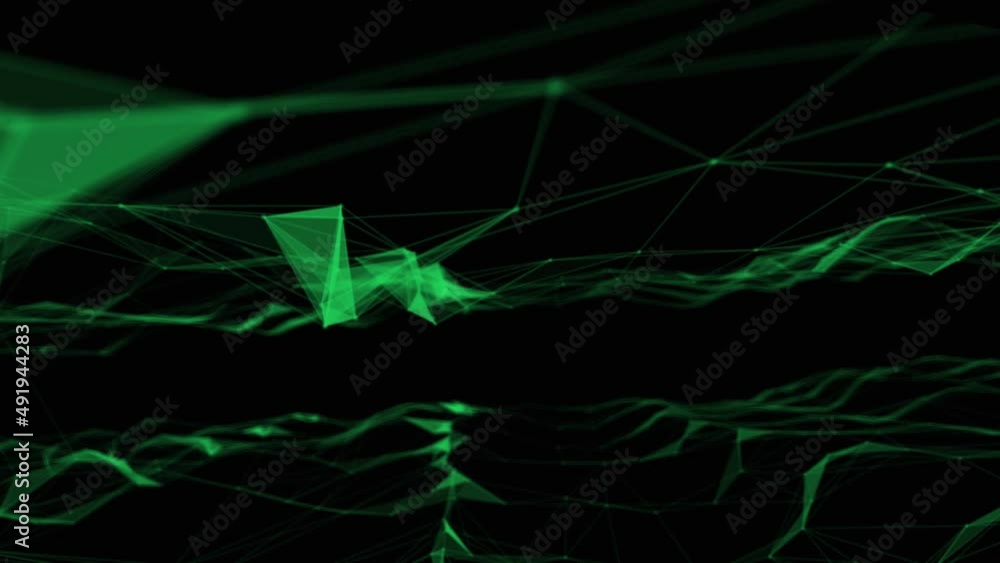 Leinwandbilder abstract beautiful geometric background. abstract plexus futuristic, polygonal space with a dark bac