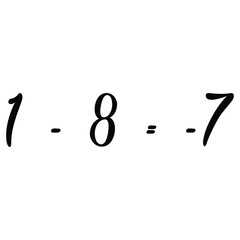 Fototapeta premium One Minus Eight Equals Minus Seven
