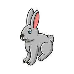 animals cartoon illustration rabbits are looking for food near rivers and waterfalls