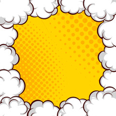 Speech balloon Comics, Bubble Images, Abstract picture yellow background vector