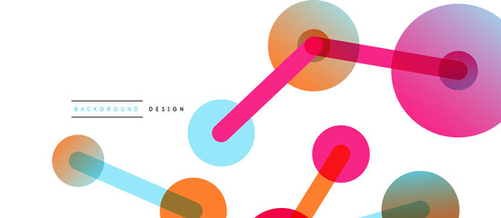 Abstract background. Round dots connected by lines. Trendy techno business template for wallpaper, banner, background or landing