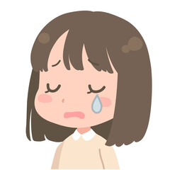 涙を流す女の子のイラスト