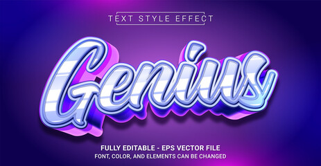 Genius Text Style Effect. Editable Graphic Text Template.