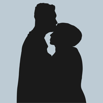 silhouette of muslim couple
