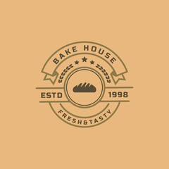 Vintage Retro Badge for Bakery Logos. Good for Bakehouse and Cafe Typography Elements and Silhouettes