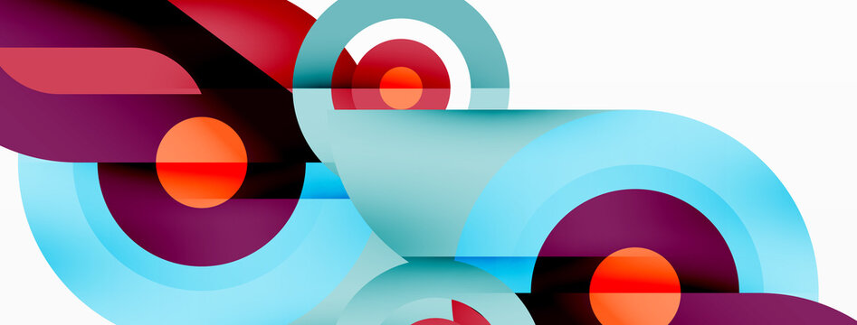 Rings and circles geometric abstract background for wallpaper, banner, backdrop