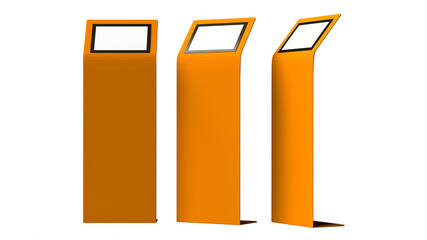 orange billboard template illustration rendering 3d