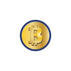 bitcoin crypto B letter logo symbol template design illustration vector