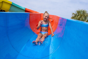 girl fun rides on water slides