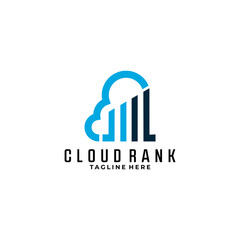 cloud rank logo icon vector illustration
