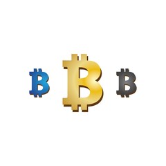 bitcoin crypto B letter logo symbol template design illustration vector