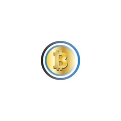 bitcoin crypto B letter logo symbol template design illustration vector