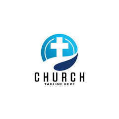 Obraz premium church logo icon vector illustration