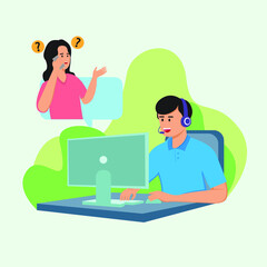 Illustration Customer Service or Customer Care