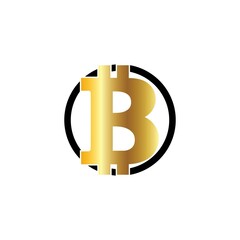 bitcoin crypto B letter logo symbol template design illustration vector