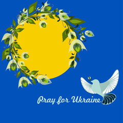 Fototapeta na wymiar Concept symbol of help support and no war in the country of Ukraine. Pray for Ukraine