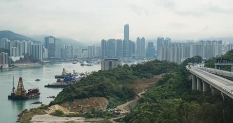 Vista panorâmica de Hong Kong