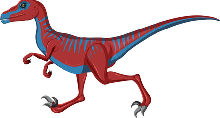 Velociraptor dinosaur on white background