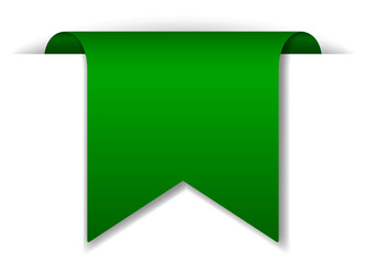 Green banner design on white background