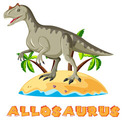 Fototapeta premium Allosaurus standing on the island