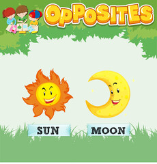 Opposite words for sun and moon