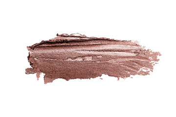 Smear of gold matte metallic lipstick or creamy eye shadow texture on white background luxury cosmetic concept