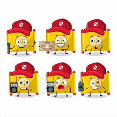 Ghost hunter cartoon yellow paper roll chinese character using camera