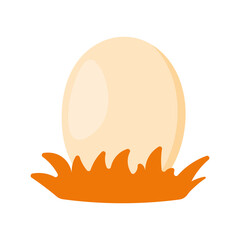 Flat Egg Icon Clipart Cartoon Vector